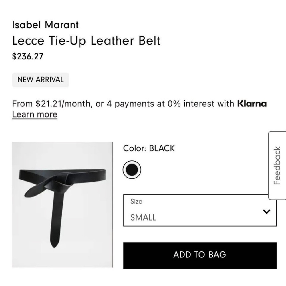 Isabel Marant Lecce Leather Belt, Black, Large